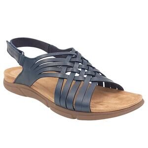 Easy Spirit Women Mar Woven Slingback Sandals Size US 6M Dark Blue Leather